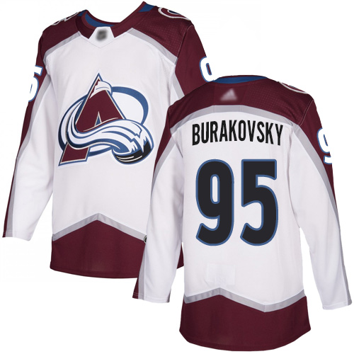 Adidas Colorado Avalanche Men #95 Andre Burakovsky White Road Authentic Stitched NHL Jersey->colorado avalanche->NHL Jersey